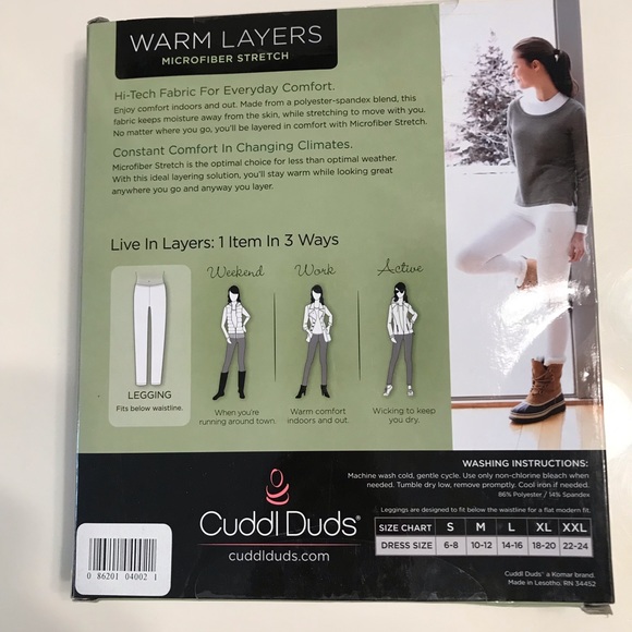 🆕 Cuddl Duds warm layers microfiber stretch legging - Picture 3 of 4